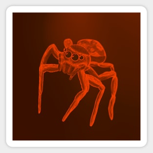 Jumping Spider Drawing V16 (Orange 2) Sticker